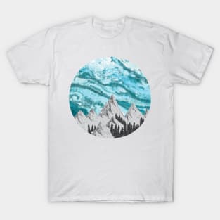 Mountain Galaxy Sticker- Trendy Laptop Stickers- Cute Gifts- Mountains T-Shirt